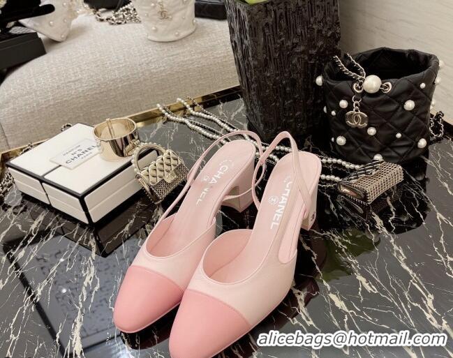 Fashion Chanel Calfskin Slingbacks Pumps 6.5cm G31318 Light Pink