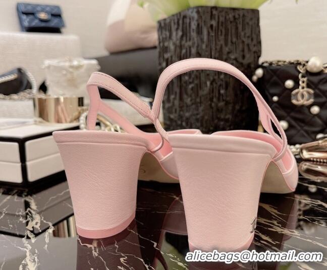 Fashion Chanel Calfskin Slingbacks Pumps 6.5cm G31318 Light Pink