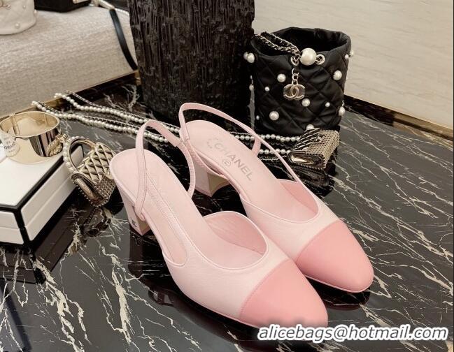 Fashion Chanel Calfskin Slingbacks Pumps 6.5cm G31318 Light Pink