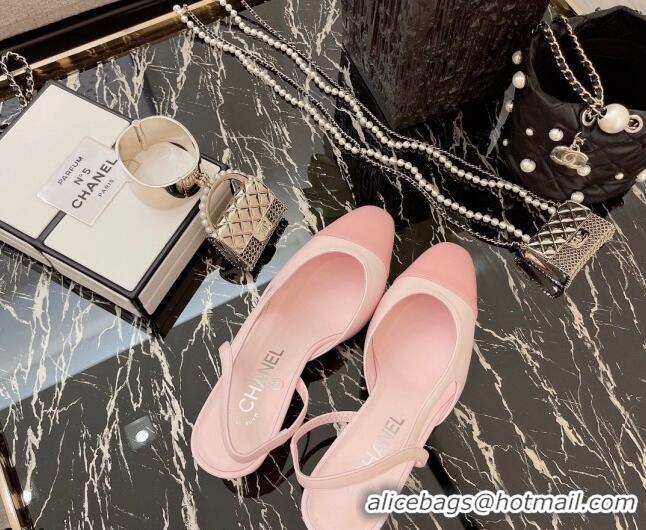 Fashion Chanel Calfskin Slingbacks Pumps 6.5cm G31318 Light Pink