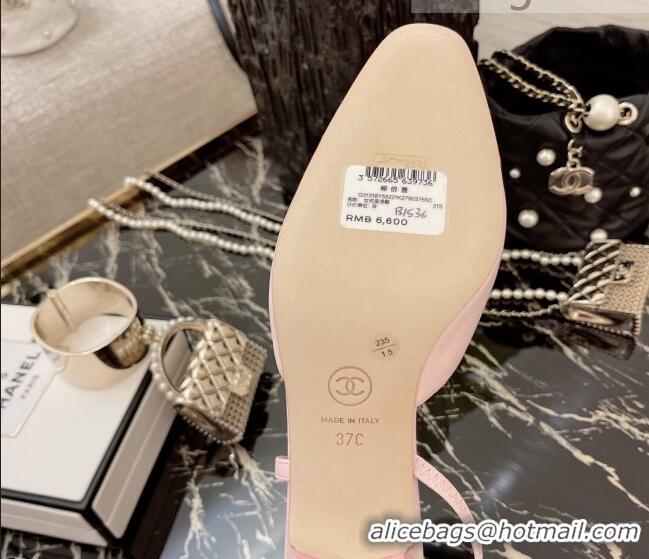 Fashion Chanel Calfskin Slingbacks Pumps 6.5cm G31318 Light Pink