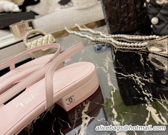 Good Quality Chanel Calfskin Slingbacks Ballerinas Flat G31319 Light Pink