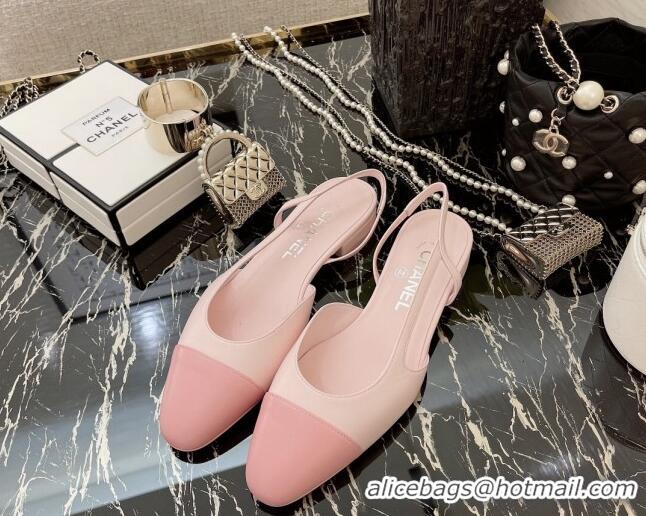 Good Quality Chanel Calfskin Slingbacks Ballerinas Flat G31319 Light Pink