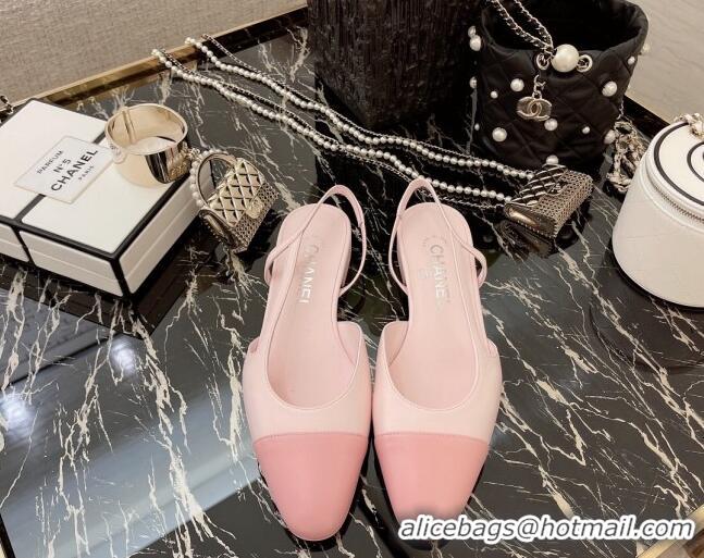 Good Quality Chanel Calfskin Slingbacks Ballerinas Flat G31319 Light Pink