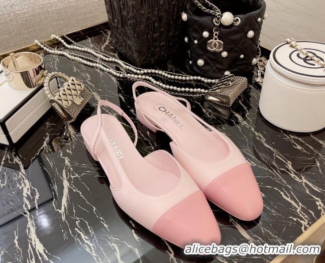 Good Quality Chanel Calfskin Slingbacks Ballerinas Flat G31319 Light Pink