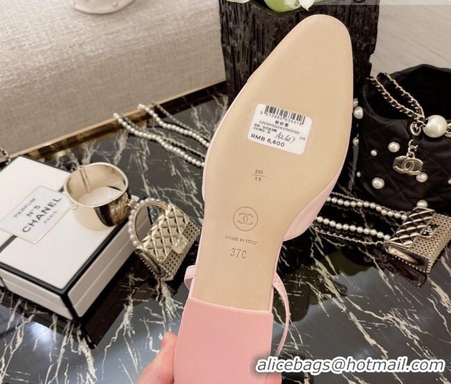 Good Quality Chanel Calfskin Slingbacks Ballerinas Flat G31319 Light Pink