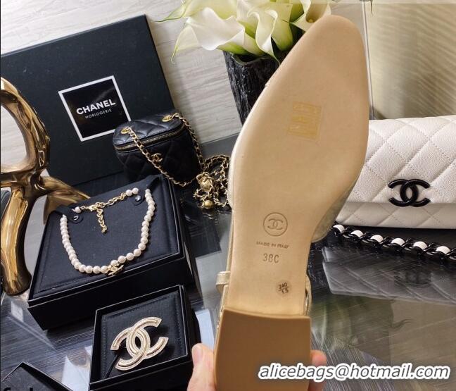 Good Product Chanel Calfskin Slingbacks Ballerinas Flat G31319 Gold