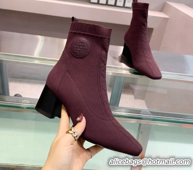 AAAAA Hermes Volver 60 Ankle Boot with 6cm Heel 021051 Burgundy