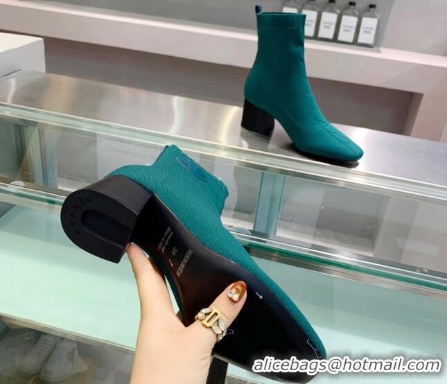 Sophisticated Hermes Volver 60 Ankle Boot with 6cm Heel 021051 Dark Green