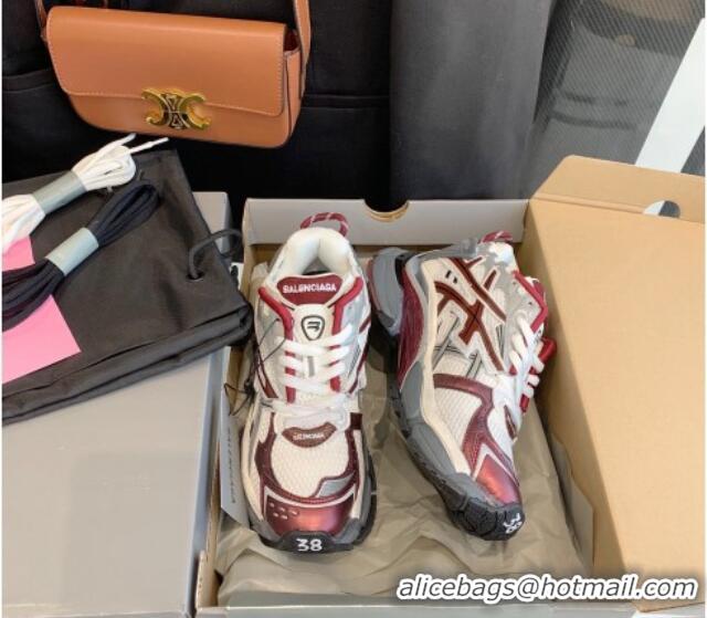 Unique Style Balenciaga Runner Trainers in Mesh and Nylon Burgundy 112003