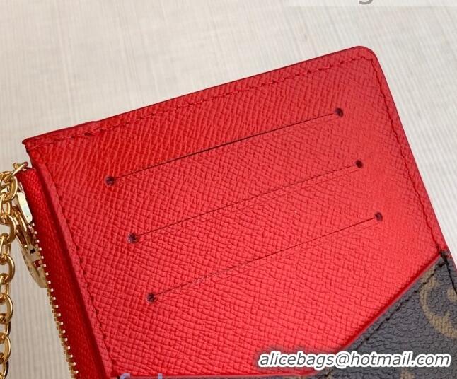 Discount Louis Vuitton Monogram Canvas Card Holder Recto Verso Wallet M69431 Red