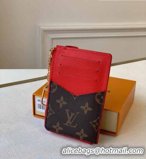 Discount Louis Vuitton Monogram Canvas Card Holder Recto Verso Wallet M69431 Red