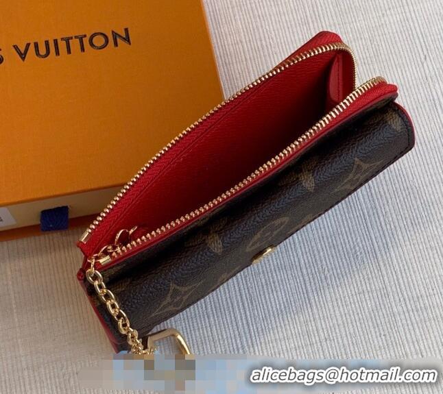 Discount Louis Vuitton Monogram Canvas Card Holder Recto Verso Wallet M69431 Red