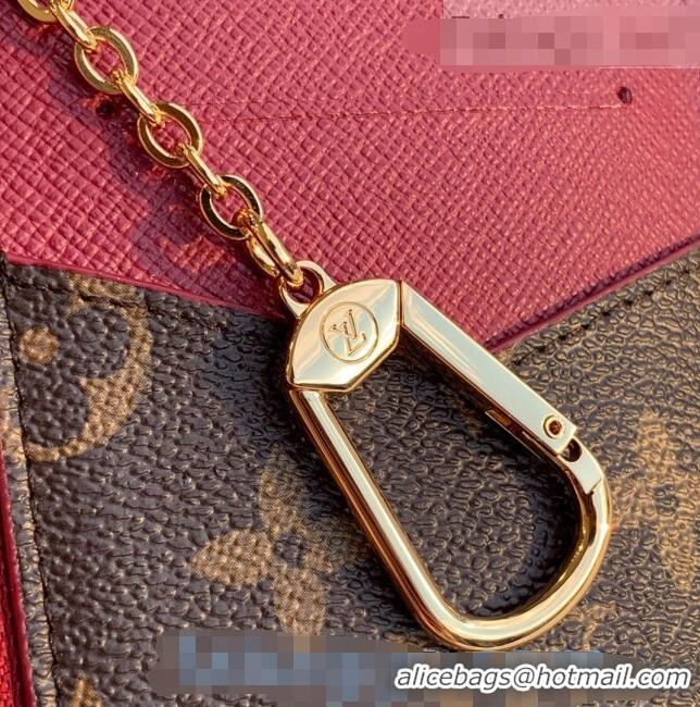 Pretty Style Louis Vuitton Monogram Canvas Card Holder Recto Verso Wallet M69431 Burgundy