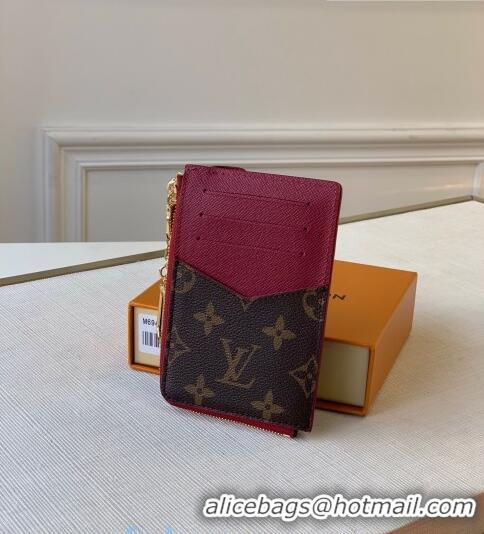 Pretty Style Louis Vuitton Monogram Canvas Card Holder Recto Verso Wallet M69431 Burgundy