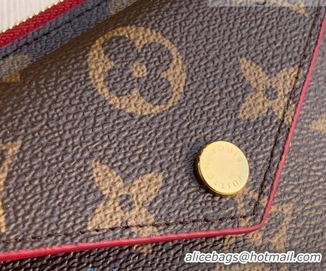 Pretty Style Louis Vuitton Monogram Canvas Card Holder Recto Verso Wallet M69431 Burgundy