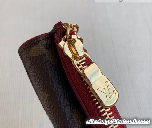 Pretty Style Louis Vuitton Monogram Canvas Card Holder Recto Verso Wallet M69431 Burgundy