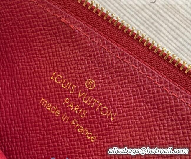 Pretty Style Louis Vuitton Monogram Canvas Card Holder Recto Verso Wallet M69431 Burgundy