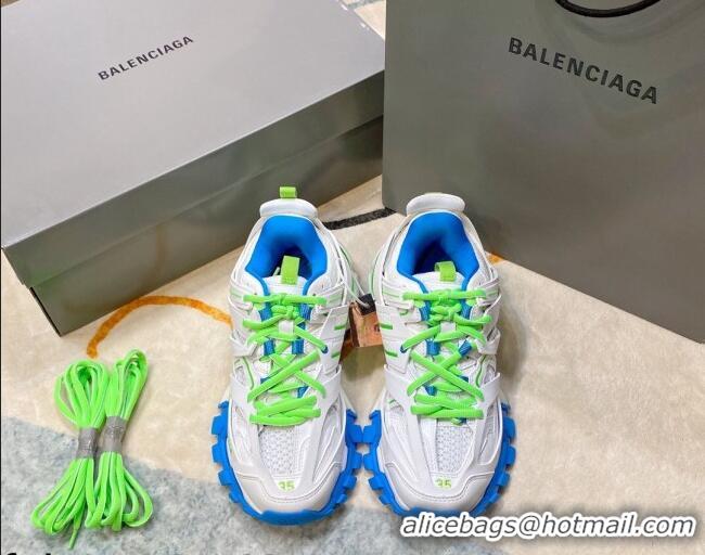 Cheap Price Balenciaga Track 3.0 Trainers 112012 White/Blue/Green