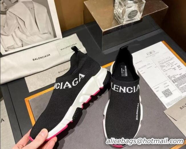 Good Quality Balenciaga Speed Knit Sock Boot Sneaker Black/Pink 05301