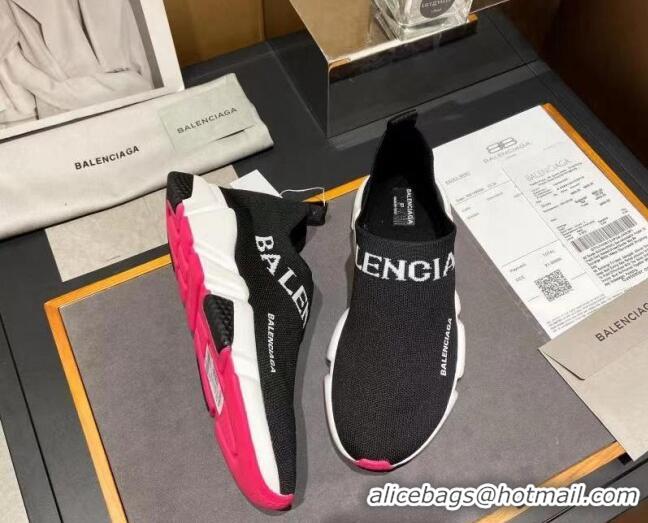 Good Quality Balenciaga Speed Knit Sock Boot Sneaker Black/Pink 05301