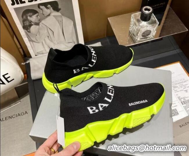 Best Product Balenciaga Speed Knit Sock Boot Sneaker Black/Kiwi Green 05306