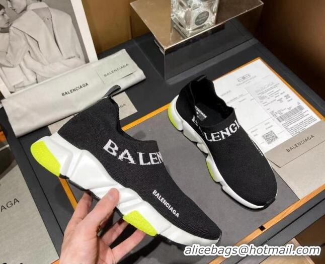 Popular Style Balenciaga Speed Knit Sock Boot Sneaker Black/Yellow 05307