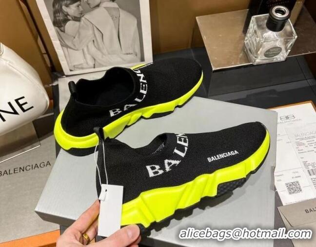 Unique Style Balenciaga Speed Knit Sock Boot Sneaker Black/Yellow 05308