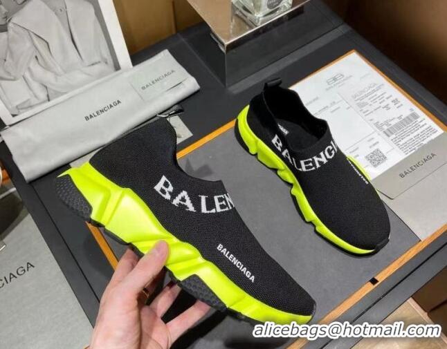 Unique Style Balenciaga Speed Knit Sock Boot Sneaker Black/Yellow 05308