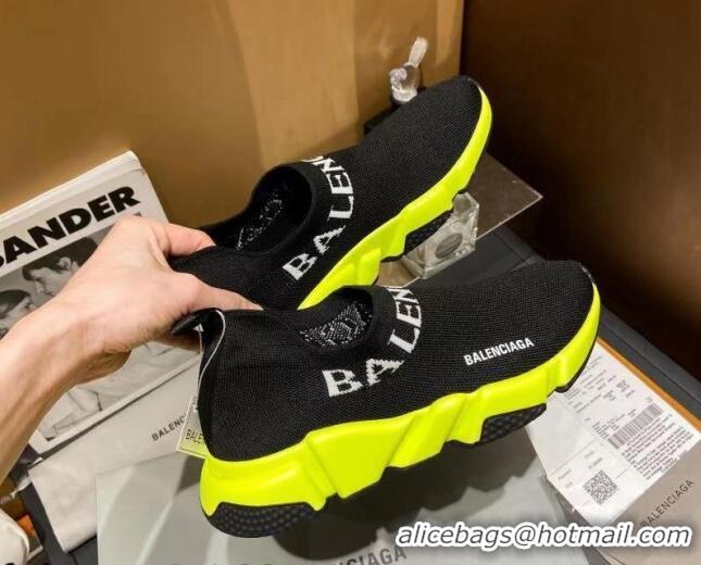 Unique Style Balenciaga Speed Knit Sock Boot Sneaker Black/Yellow 05308