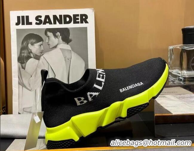 Unique Style Balenciaga Speed Knit Sock Boot Sneaker Black/Yellow 05308