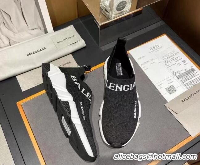 New Style Balenciaga Speed Knit Sock Boot Sneaker  Black/White 05309