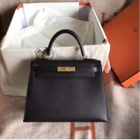 Wholesale Hermes Kelly 25cm Tote Bag Original Epsom Leather Bag KL25 Black