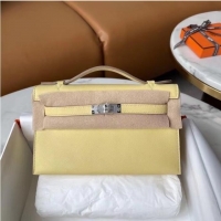 High Quality Hermes Original Epsom Leather KEL2278 Pearl White&Silver-Tone Metal