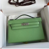 Buy Luxury Hermes Original Epsom Leather KEL2278 green&Silver-Tone Metal