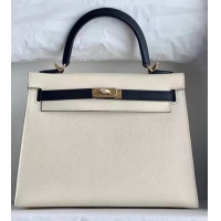 Modern Classic Hermes Original Epsom Leather KEL2578 white&black