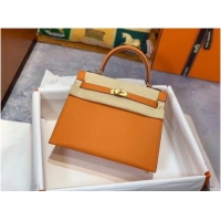 Wholesale Hermes Original Epsom Leather KEL2578 orange