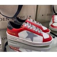 Charming Golden Goose Stardan Sneakers in White Mesh and Red Leather 1027074