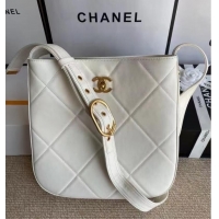 Shop Duplicate Chanel leather Shoulder Bag AS2844 white