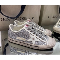 Low Cost Golden Goose V-Star Sneakers In Silver Glitter 1029052