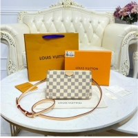 Good Quality Louis vuitton Damier Azur Canvas DOUBLE ZIP POCHETTE M80084