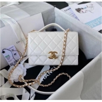 Buy Discount Chanel leather Shoulder Bag AS2796 white