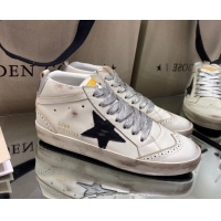 Good Quality Golden Goose Mid-Star Sneakers With Laminated Heel Tab and Glittery Laces 1029055