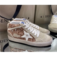 Unique Style Golden Goose Mid-Star Sneakers in Pink-gold Glitter 1029061