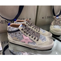 Best Grade Golden Goose Mid-Star Sneakers in Sliver Glitter and Pink Star 1029062