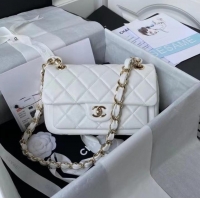 Low Cost Chanel leather Shoulder Bag AS2798 white