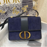 Best Product Dior 30 MONTAIGNE BAG Frosted Calfskin C9268 Dark blue