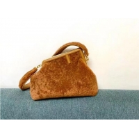 Promotional Grade FENDI FIRST MEDIUM sheepskin bag 8BP127AH Caramel