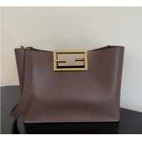 Market Sells FENDI WAY MEDIUM leather bag 8BH391AAI Dark brown