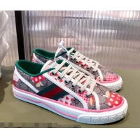 Custom Gucci Women's Tennis 1977 Heart Apple GG Sneakers Pink 081412